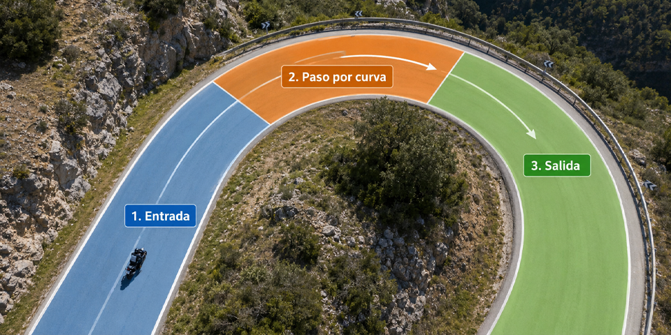 El secreto de las fases de una curva en moto explicado al detalle