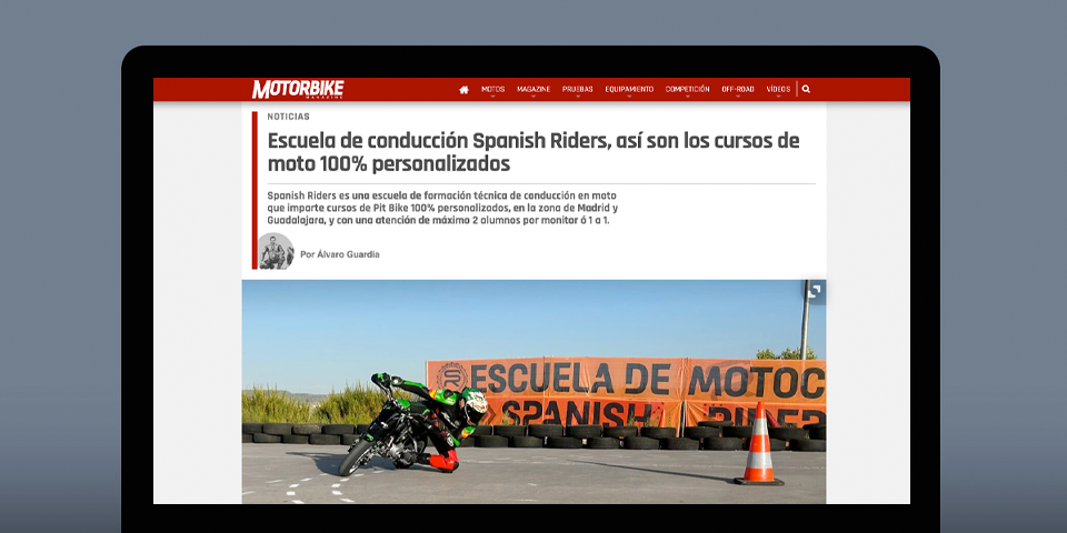 articulo de motorbike magazine sobre spanish riders escuela de conduccion en moto
